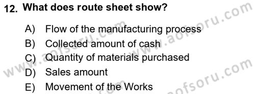 Business Information Systems Dersi 2018 - 2019 Yılı Yaz Okulu Sınav Soruları 12. Soru