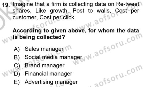 Business Information Systems Dersi 2018 - 2019 Yılı Yaz Okulu Sınav Soruları 19. Soru