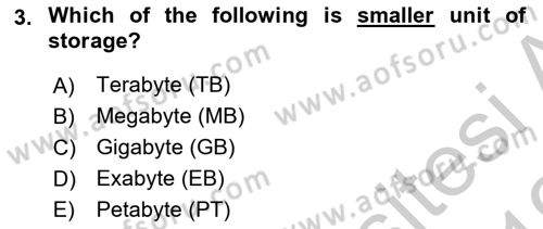 Business Information Systems Dersi 2018 - 2019 Yılı Yaz Okulu Sınav Soruları 3. Soru