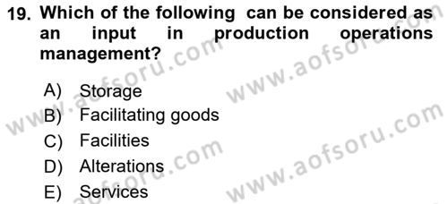 Business Information Systems Dersi 2020 - 2021 Yılı Yaz Okulu Sınav Soruları 19. Soru