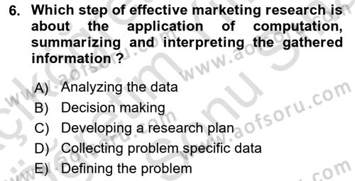 Business Information Systems Dersi 2021 - 2022 Yılı (Final) Dönem Sonu Sınav Soruları 6. Soru