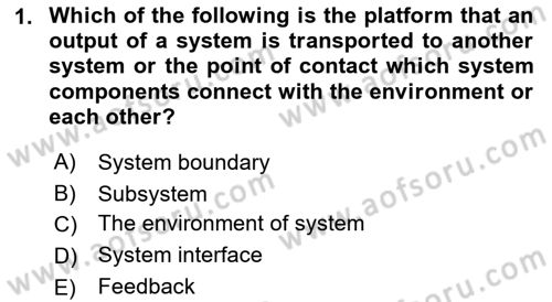 Business Information Systems Dersi 2021 - 2022 Yılı Yaz Okulu Sınav Soruları 1. Soru