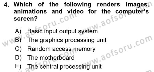 Business Information Systems Dersi 2021 - 2022 Yılı Yaz Okulu Sınav Soruları 4. Soru
