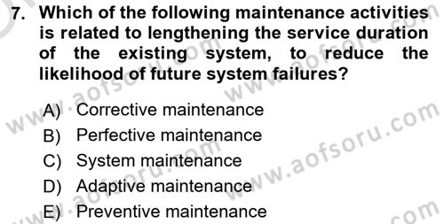 Business Information Systems Dersi 2021 - 2022 Yılı Yaz Okulu Sınav Soruları 7. Soru