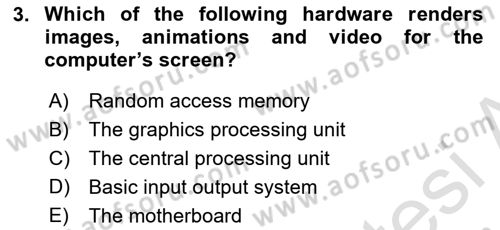 Business Information Systems Dersi 2022 - 2023 Yılı Yaz Okulu Sınav Soruları 3. Soru