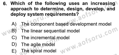 Business Information Systems Dersi 2022 - 2023 Yılı Yaz Okulu Sınav Soruları 6. Soru