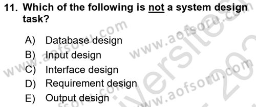 Business Information Systems Dersi 2023 - 2024 Yılı (Vize) Ara Sınav Soruları 11. Soru