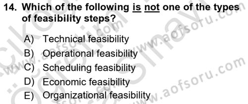 Business Information Systems Dersi 2023 - 2024 Yılı (Vize) Ara Sınav Soruları 14. Soru