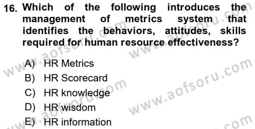 Business Information Systems Dersi 2023 - 2024 Yılı (Vize) Ara Sınav Soruları 16. Soru