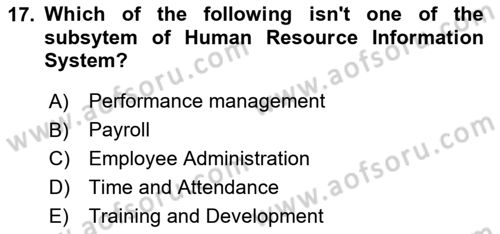 Business Information Systems Dersi 2023 - 2024 Yılı (Vize) Ara Sınav Soruları 17. Soru