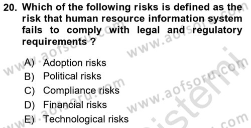 Business Information Systems Dersi 2023 - 2024 Yılı (Vize) Ara Sınav Soruları 20. Soru