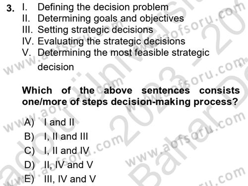 Business Information Systems Dersi 2023 - 2024 Yılı (Vize) Ara Sınav Soruları 3. Soru