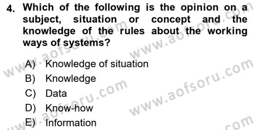Business Information Systems Dersi 2023 - 2024 Yılı (Vize) Ara Sınav Soruları 4. Soru