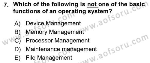 Business Information Systems Dersi 2023 - 2024 Yılı (Vize) Ara Sınav Soruları 7. Soru