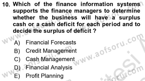 Business Information Systems Dersi 2023 - 2024 Yılı (Final) Dönem Sonu Sınav Soruları 10. Soru
