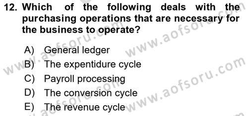Business Information Systems Dersi 2023 - 2024 Yılı (Final) Dönem Sonu Sınav Soruları 12. Soru