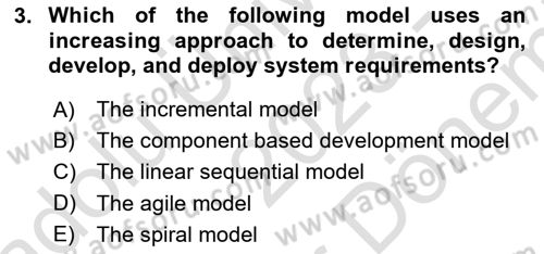 Business Information Systems Dersi 2023 - 2024 Yılı (Final) Dönem Sonu Sınav Soruları 3. Soru