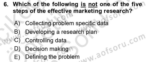 Business Information Systems Dersi 2023 - 2024 Yılı (Final) Dönem Sonu Sınav Soruları 6. Soru
