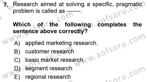 Business Information Systems Dersi 2023 - 2024 Yılı (Final) Dönem Sonu Sınav Soruları 7. Soru