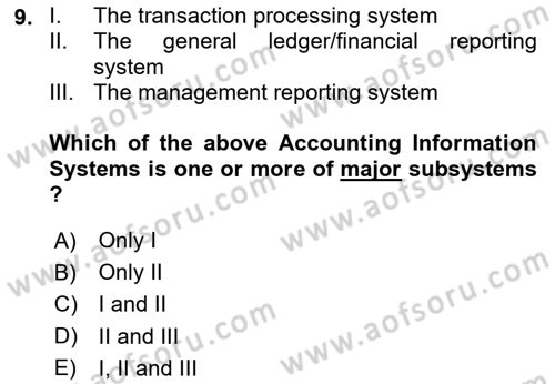 Business Information Systems Dersi 2023 - 2024 Yılı (Final) Dönem Sonu Sınav Soruları 9. Soru