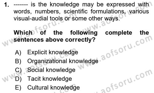 Business Information Systems Dersi 2023 - 2024 Yılı Yaz Okulu Sınav Soruları 1. Soru