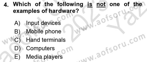 Business Information Systems Dersi 2023 - 2024 Yılı Yaz Okulu Sınav Soruları 4. Soru