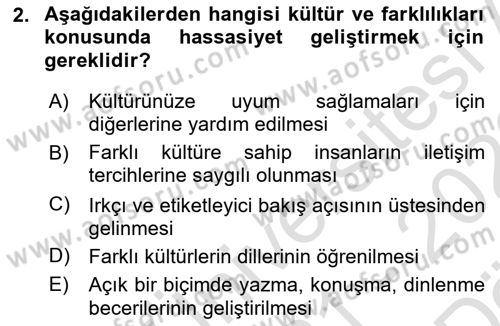 İşletme İletişimi Dersi 2021 - 2022 Yılı (Vize) Ara Sınav Soruları 2. Soru
