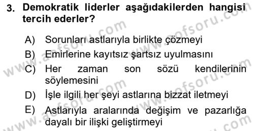 İşletme İletişimi Dersi 2021 - 2022 Yılı (Vize) Ara Sınav Soruları 3. Soru