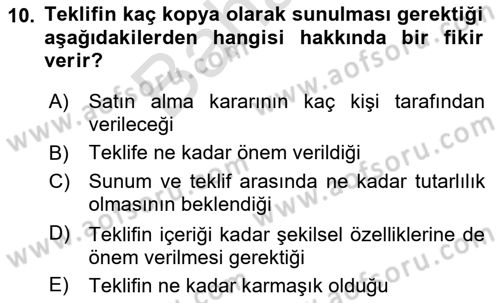 İşletme İletişimi Dersi 2021 - 2022 Yılı (Final) Dönem Sonu Sınav Soruları 10. Soru