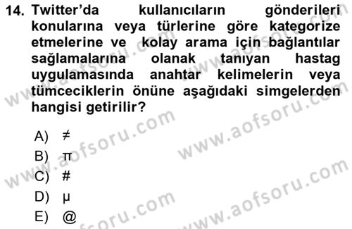 İşletme İletişimi Dersi 2021 - 2022 Yılı (Final) Dönem Sonu Sınav Soruları 14. Soru