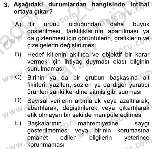 İşletme İletişimi Dersi 2021 - 2022 Yılı (Final) Dönem Sonu Sınav Soruları 3. Soru