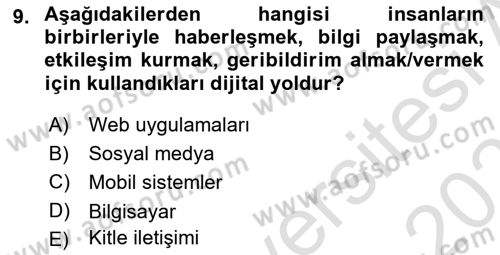 İşletme İletişimi Dersi 2021 - 2022 Yılı (Final) Dönem Sonu Sınav Soruları 9. Soru