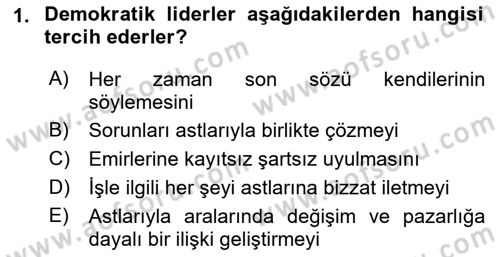 İşletme İletişimi Dersi 2021 - 2022 Yılı Yaz Okulu Sınav Soruları 1. Soru