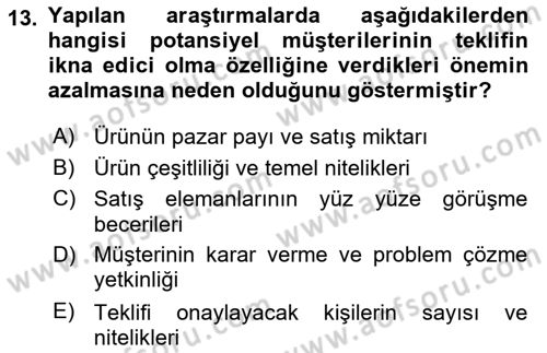 İşletme İletişimi Dersi 2021 - 2022 Yılı Yaz Okulu Sınav Soruları 13. Soru
