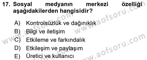 İşletme İletişimi Dersi 2021 - 2022 Yılı Yaz Okulu Sınav Soruları 17. Soru