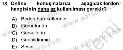 İşletme İletişimi Dersi 2021 - 2022 Yılı Yaz Okulu Sınav Soruları 18. Soru