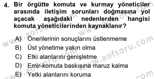 İşletme İletişimi Dersi 2023 - 2024 Yılı (Vize) Ara Sınav Soruları 4. Soru