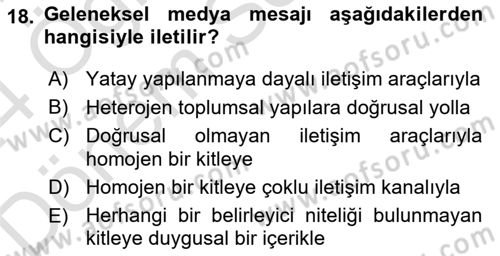 İşletme İletişimi Dersi 2023 - 2024 Yılı (Final) Dönem Sonu Sınav Soruları 18. Soru