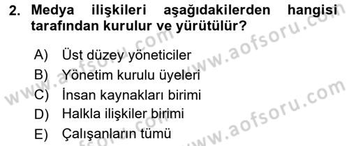 İşletme İletişimi Dersi 2023 - 2024 Yılı (Final) Dönem Sonu Sınav Soruları 2. Soru