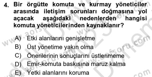 İşletme İletişimi Dersi 2023 - 2024 Yılı (Final) Dönem Sonu Sınav Soruları 4. Soru