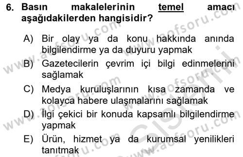 İşletme İletişimi Dersi 2023 - 2024 Yılı (Final) Dönem Sonu Sınav Soruları 6. Soru