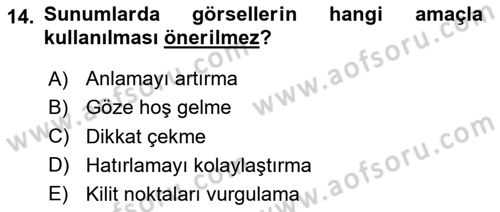 İşletme İletişimi Dersi 2023 - 2024 Yılı Yaz Okulu Sınav Soruları 14. Soru
