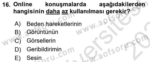 İşletme İletişimi Dersi 2023 - 2024 Yılı Yaz Okulu Sınav Soruları 16. Soru