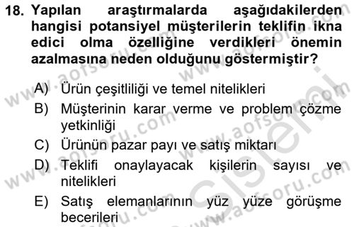 İşletme İletişimi Dersi 2023 - 2024 Yılı Yaz Okulu Sınav Soruları 18. Soru