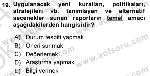 İşletme İletişimi Dersi 2023 - 2024 Yılı Yaz Okulu Sınav Soruları 19. Soru