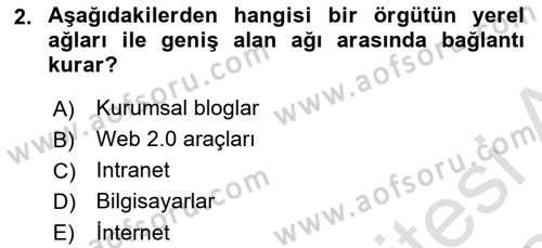 İşletme İletişimi Dersi 2023 - 2024 Yılı Yaz Okulu Sınav Soruları 2. Soru