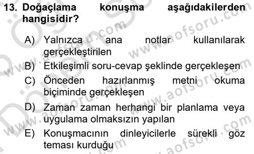 İşletme İletişimi Dersi 2024 - 2025 Yılı (Final) Dönem Sonu Sınav Soruları 13. Soru