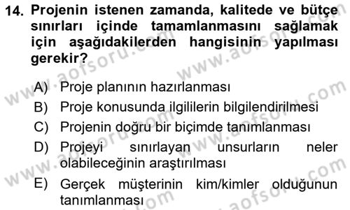 İşletme İletişimi Dersi 2024 - 2025 Yılı (Final) Dönem Sonu Sınav Soruları 14. Soru