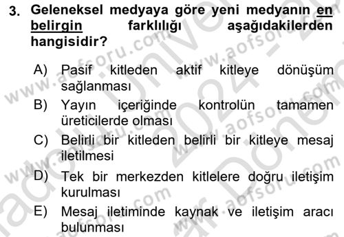 İşletme İletişimi Dersi 2024 - 2025 Yılı (Final) Dönem Sonu Sınav Soruları 3. Soru