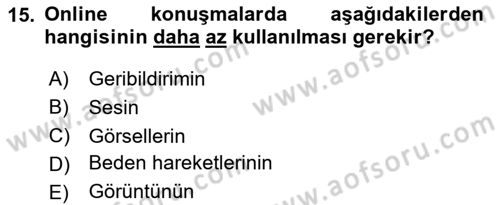 İşletme İletişimi Dersi 2024 - 2025 Yılı Yaz Okulu Sınav Soruları 15. Soru